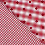 Chutes de coton vichy rouge floqué à pois rouges - Différentes dimensions x largeur de 150 cm - Ribes y Casals