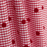 Chutes de coton vichy rouge floqué à pois rouges - Différentes dimensions x largeur de 150 cm - Ribes y Casals