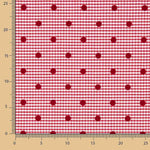 Chutes de coton vichy rouge floqué à pois rouges - Différentes dimensions x largeur de 150 cm - Ribes y Casals