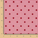 Chutes de coton vichy rouge floqué à pois rouges - Différentes dimensions x largeur de 150 cm - Ribes y Casals