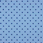 Chutes de coton vichy bleu floqué à pois azur - Différentes dimensions x largeur de 150 cm - Ribes y Casals