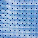 Chutes de coton vichy bleu floqué à pois azur - Différentes dimensions x largeur de 150 cm - Ribes y Casals