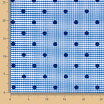 Chutes de coton vichy bleu floqué à pois azur - Différentes dimensions x largeur de 150 cm - Ribes y Casals