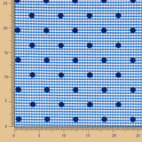 Chutes de coton vichy bleu floqué à pois azur - Différentes dimensions x largeur de 150 cm - Ribes y Casals