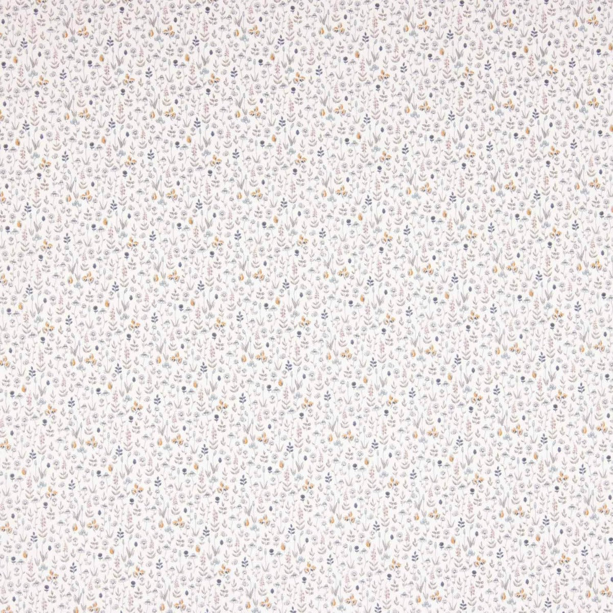 Popeline de coton bleue « Minerva Garden » - Ribes y Casals