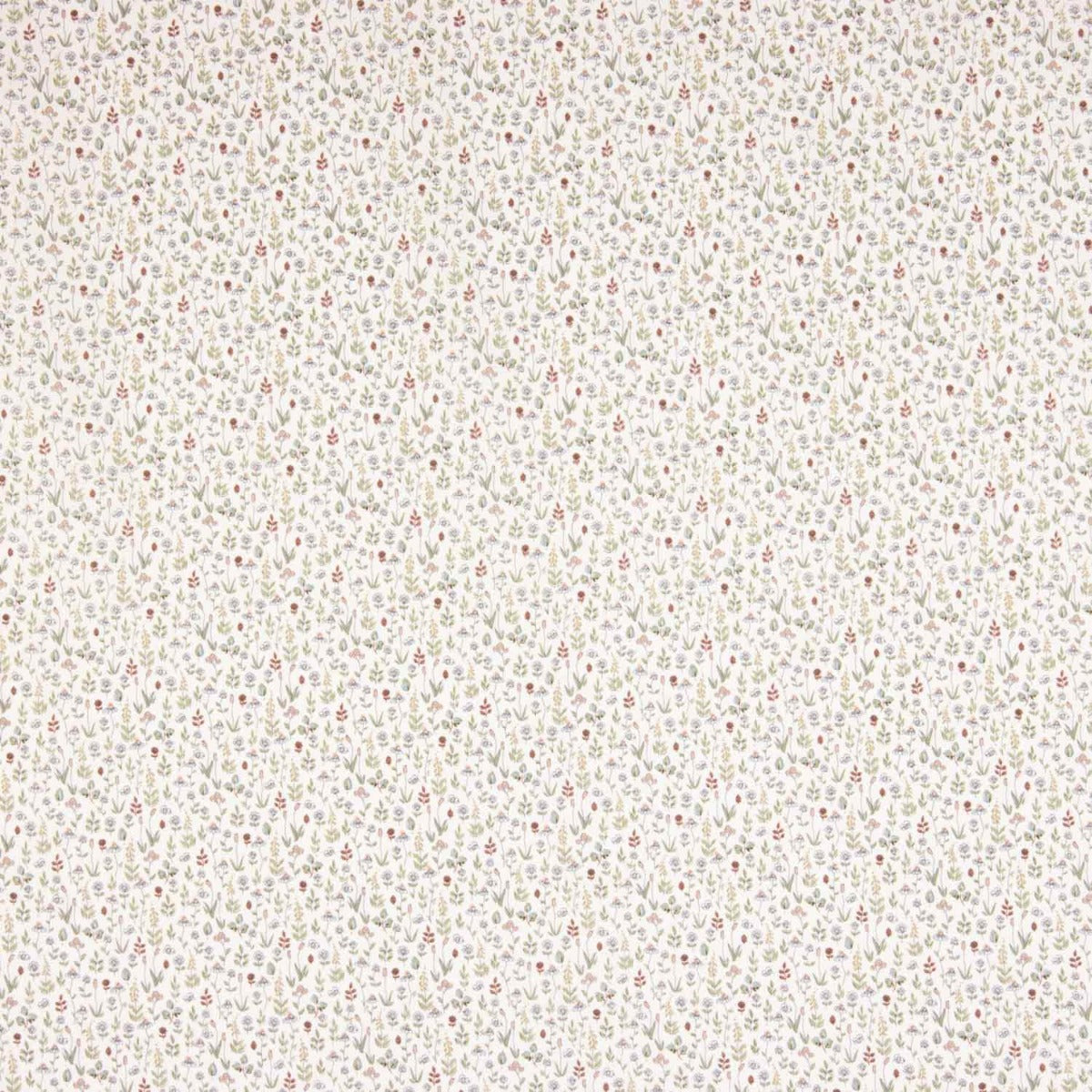 Popeline de coton rouge « Minerva Garden » - Ribes y Casals