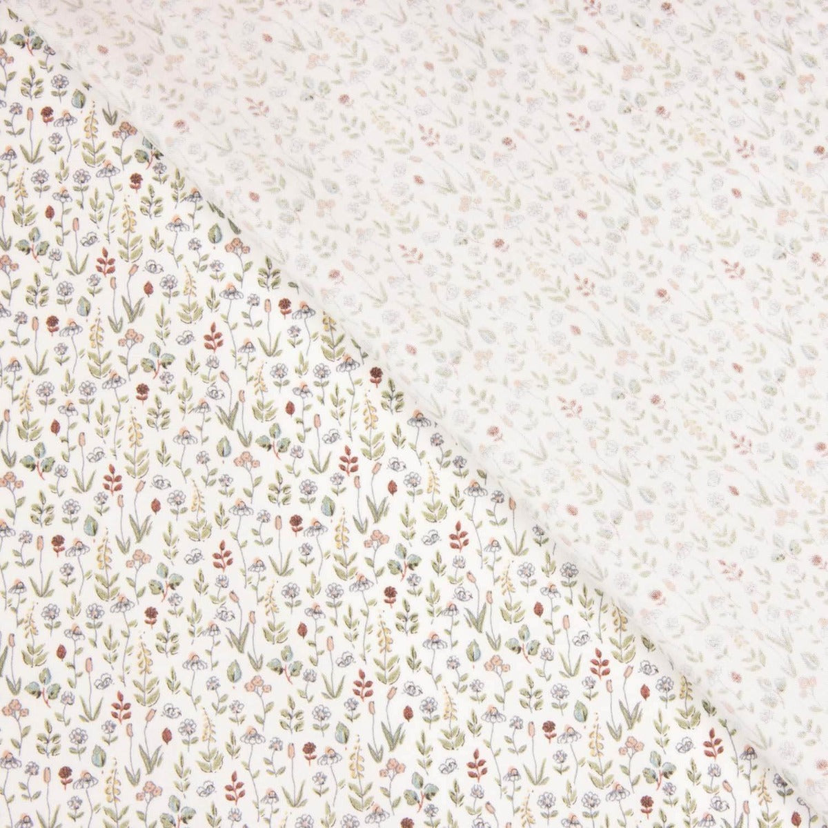 Popeline de coton rouge « Minerva Garden » - Ribes y Casals