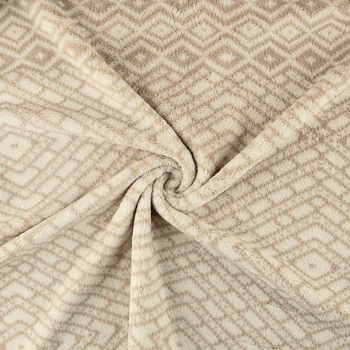 Polaire coral imprimée losanges beige - Ribes y Casals