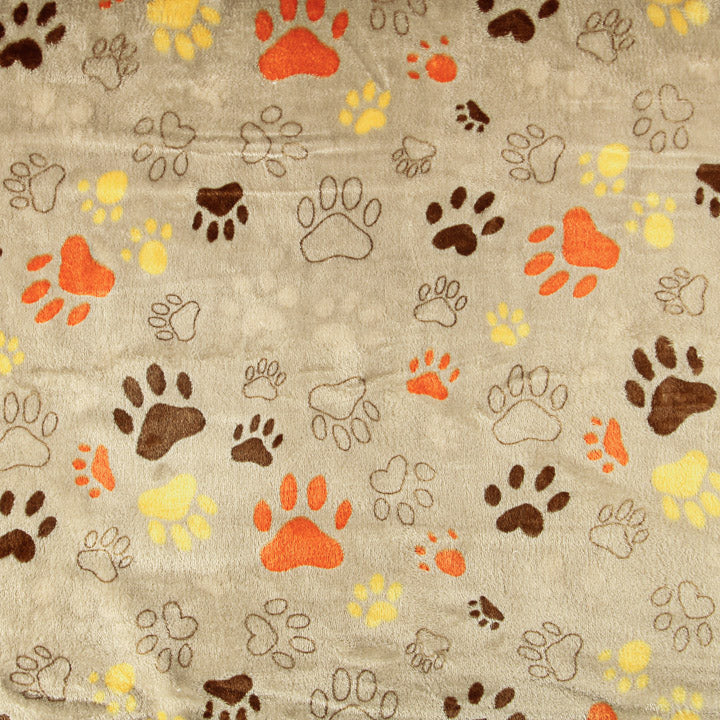 Polaire coral imprimée « Empreintes d'animaux » beige - Ribes y Casals