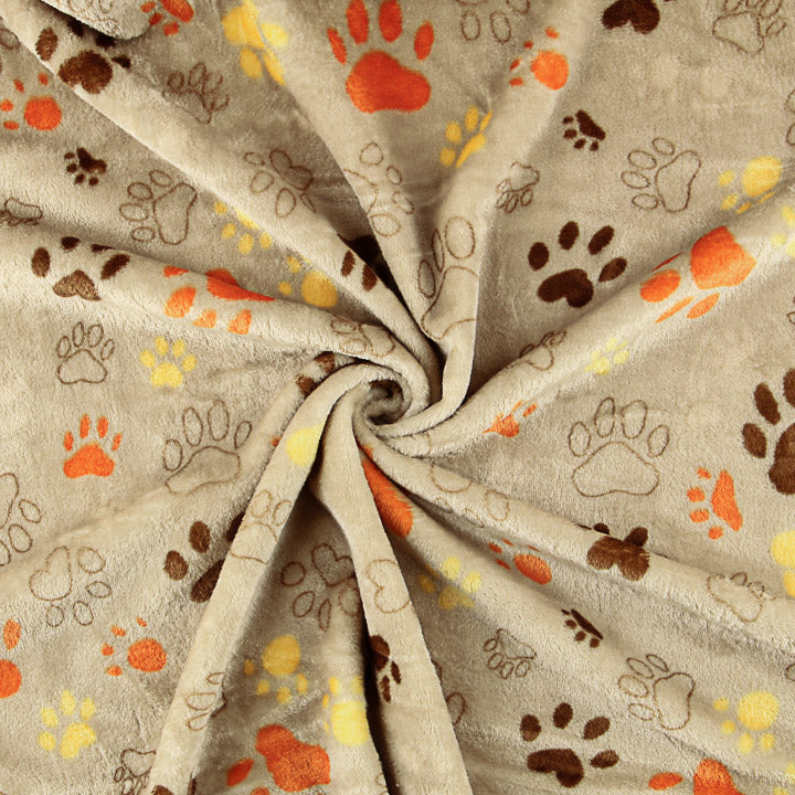 Polaire coral imprimée « Empreintes d'animaux » beige - Ribes y Casals