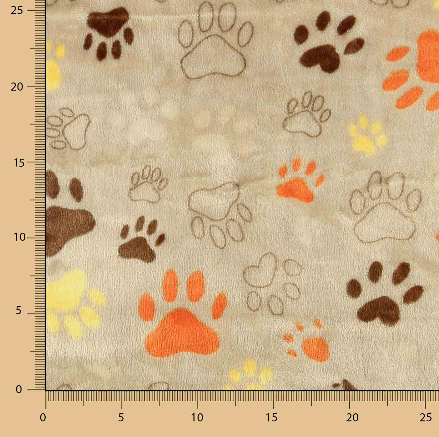 Polaire coral imprimée « Empreintes d'animaux » beige - Ribes y Casals
