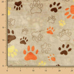 Polaire coral imprimée « Empreintes d'animaux » beige - Ribes y Casals