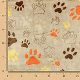 Polaire coral imprimée « Empreintes d'animaux » beige - Ribes y Casals