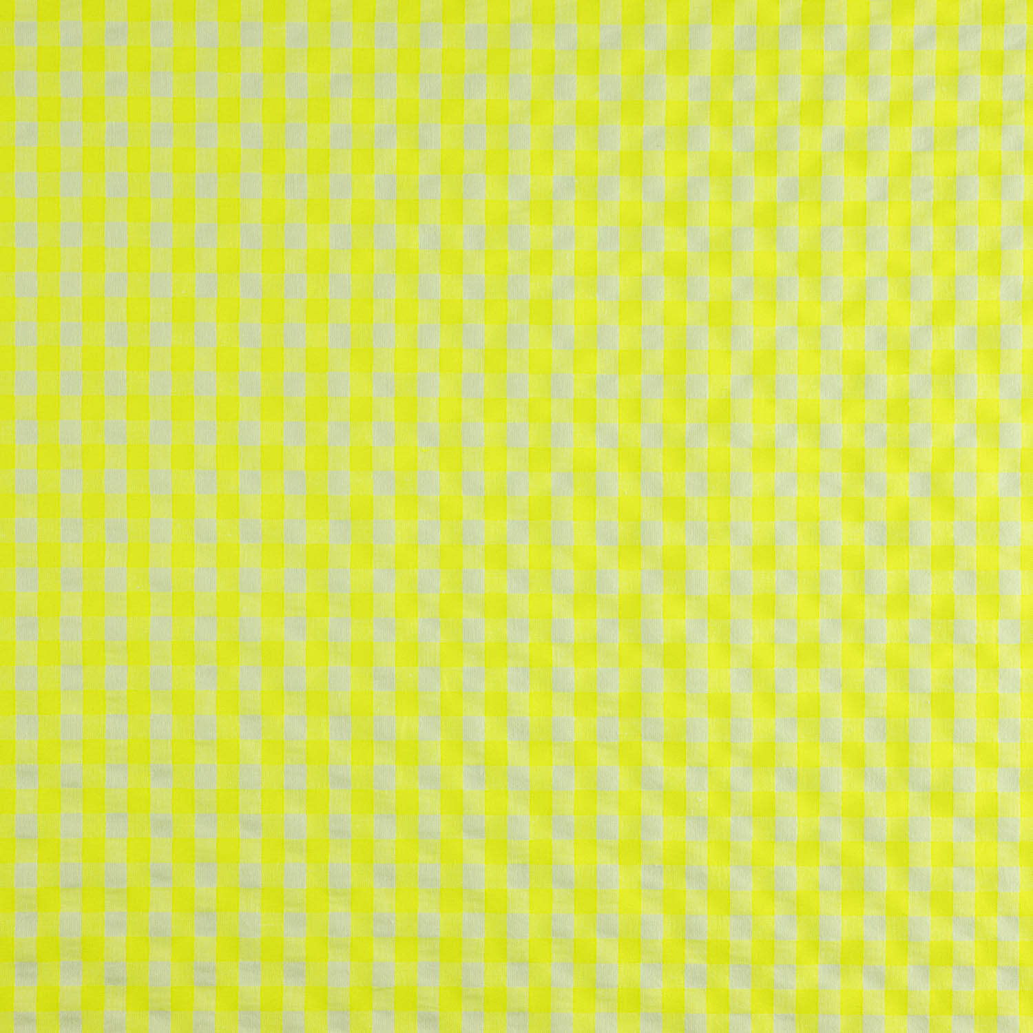 Popeline Seersucker à carreaux jaune fluo - Ribes y Casals
