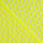 Popeline Seersucker à carreaux jaune fluo - Ribes y Casals