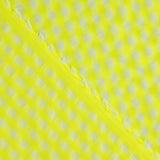 Popeline Seersucker à carreaux jaune fluo - Ribes y Casals