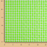 Popeline Seersucker à carreaux vert fluo - Ribes y Casals