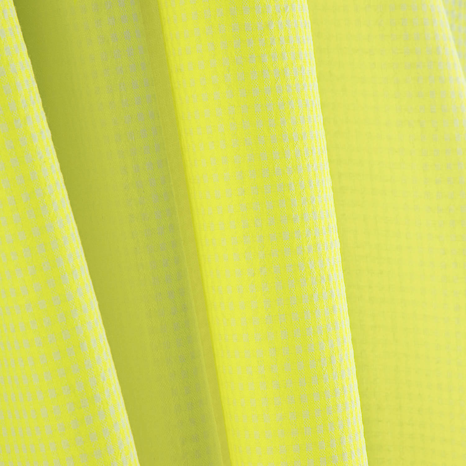 Popeline Seersucker à petits carreaux jaune fluo - Ribes y Casals