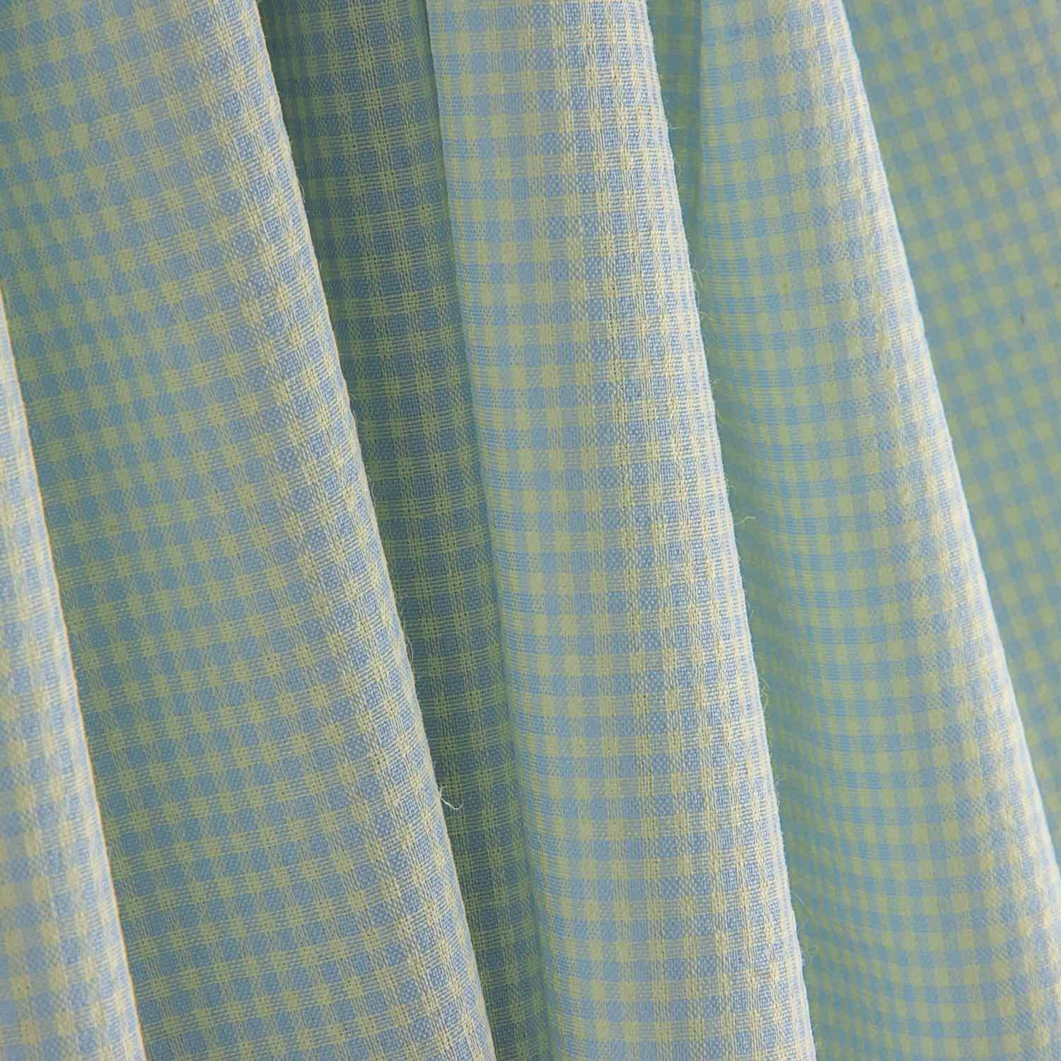 Popeline Seersucker à petits carreaux bleu doux - Ribes y Casals
