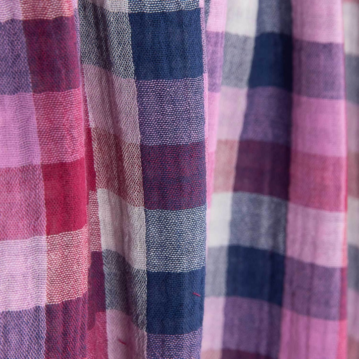 Double gaze réversible à carreaux pique-nique – Finition froissée - Ribes y Casals