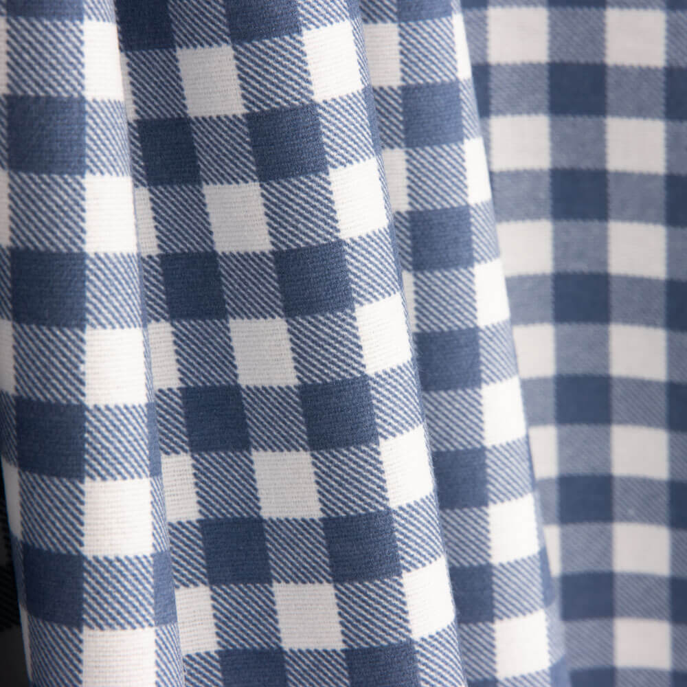 Tissu en flanelle fine à carreaux vichy bleus - Ribes y Casals