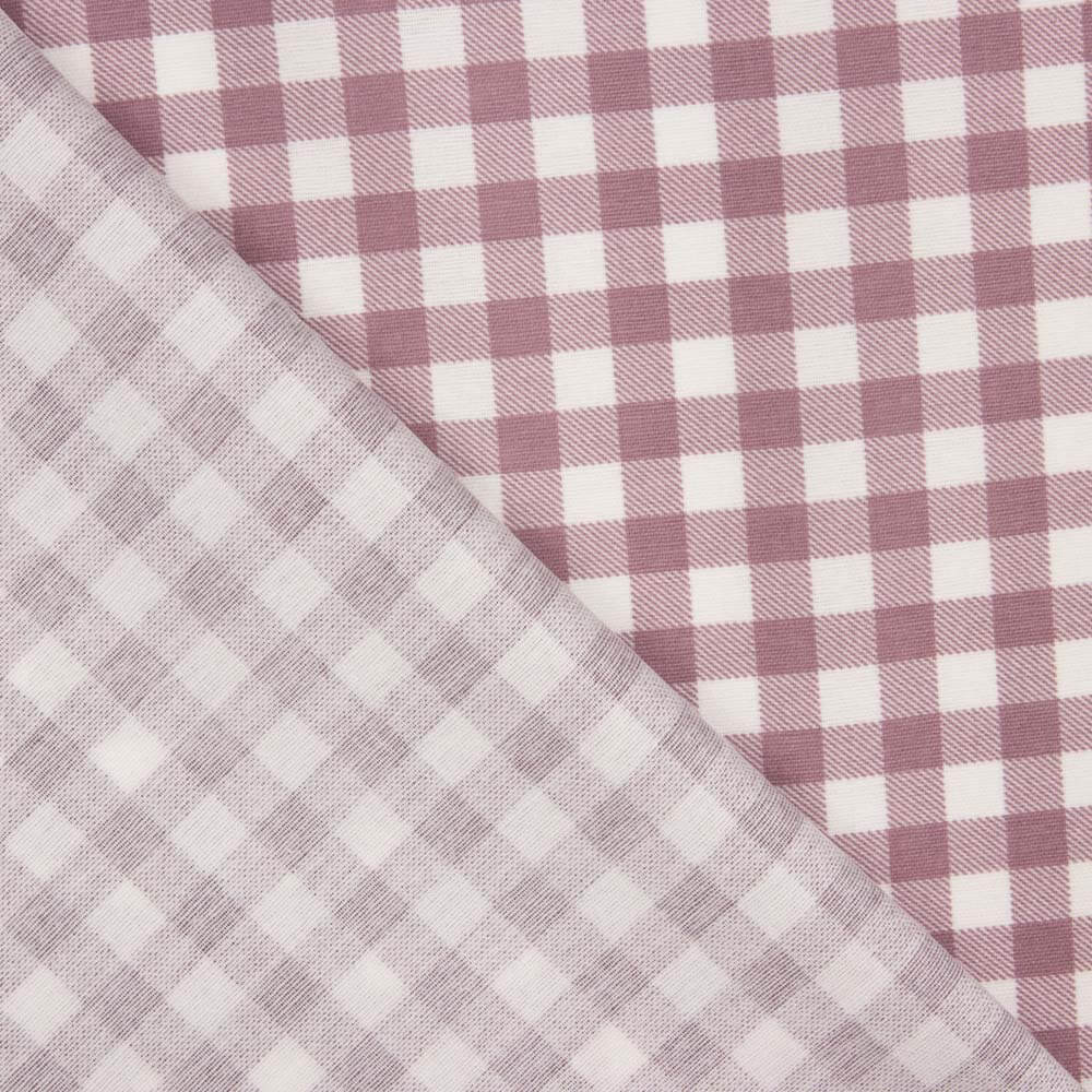 T-shirt fin à carreaux vichy mauve - Ribes y Casals
