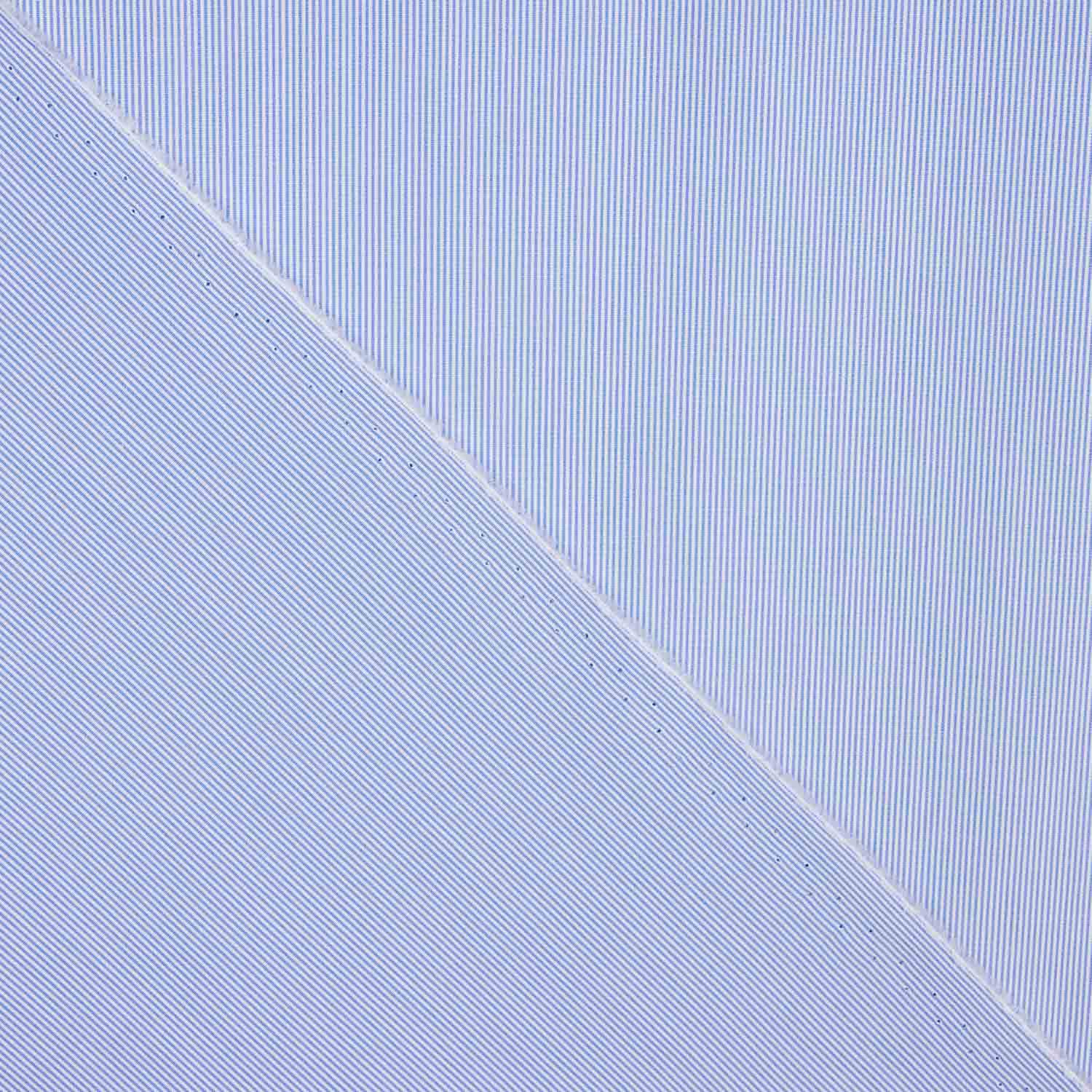 Voile Coton Bleu-Blanc Rayé Fin - Ribes y Casals