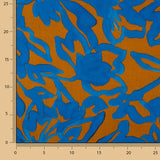 Viscose satinée imprimée floral avec bordure bleue et volants - Ribes y Casals