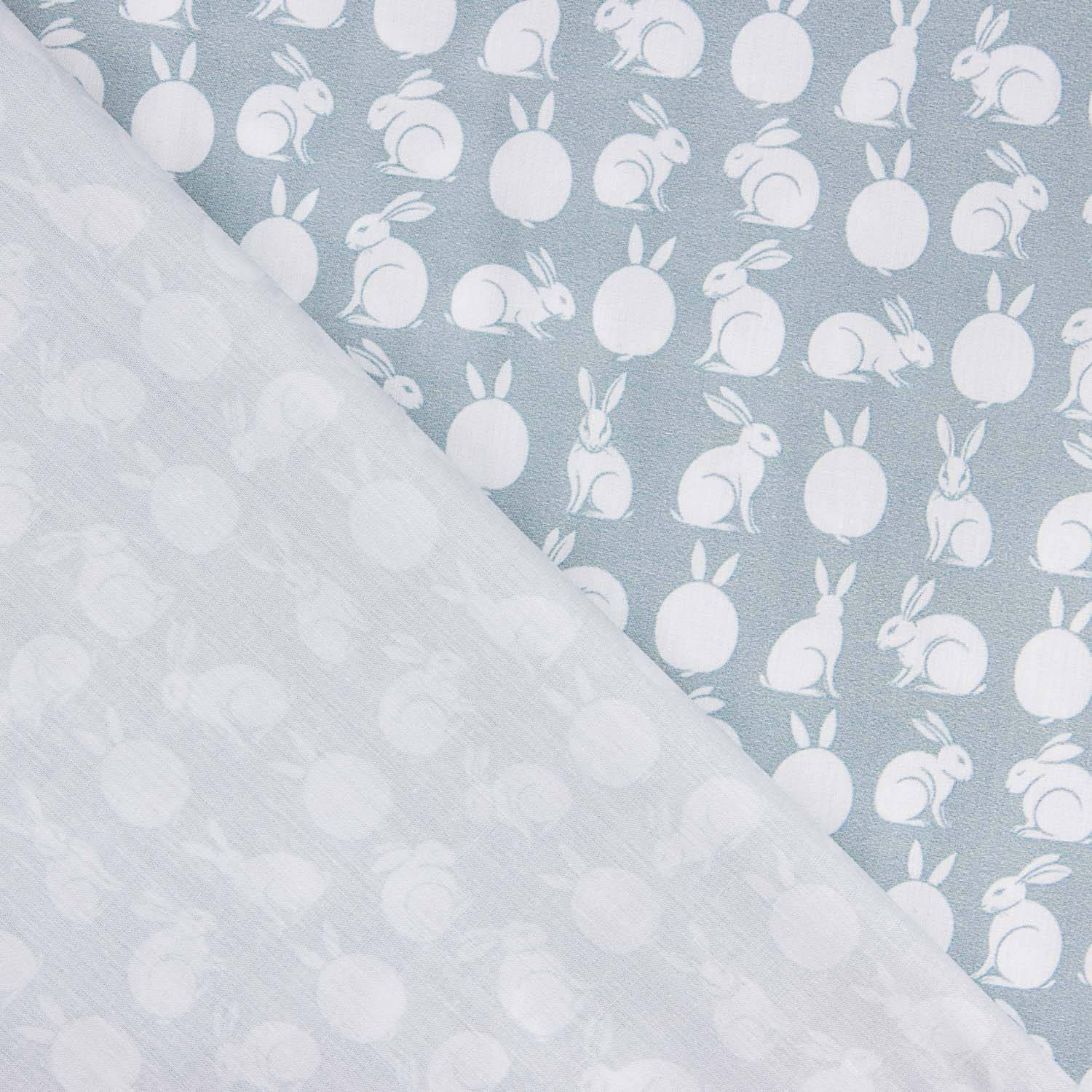 Percal imprimé Rabbit Aqua - Ribes y Casals
