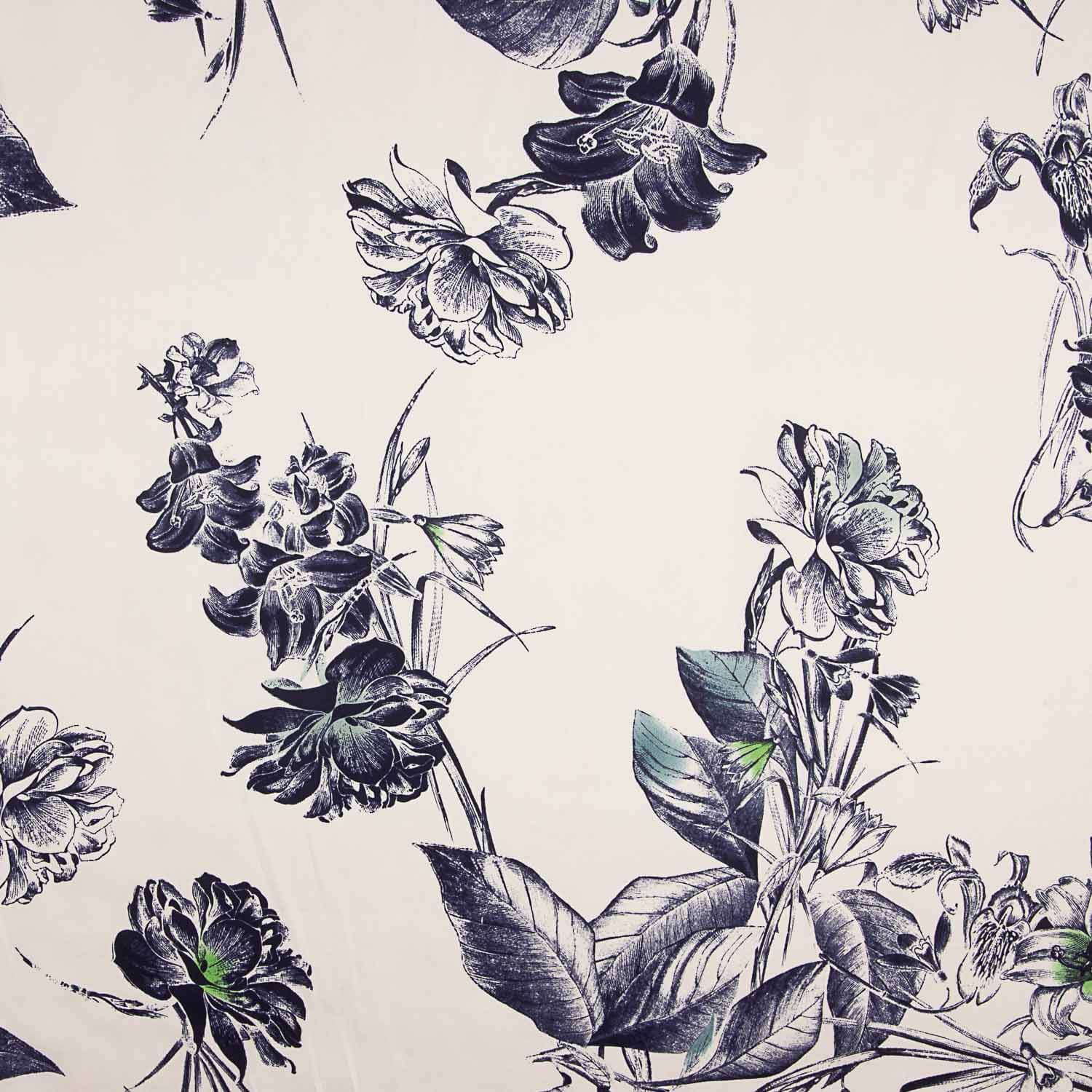 Satin de polyester imprimé « Jardin nocturne » - Ribes y Casals