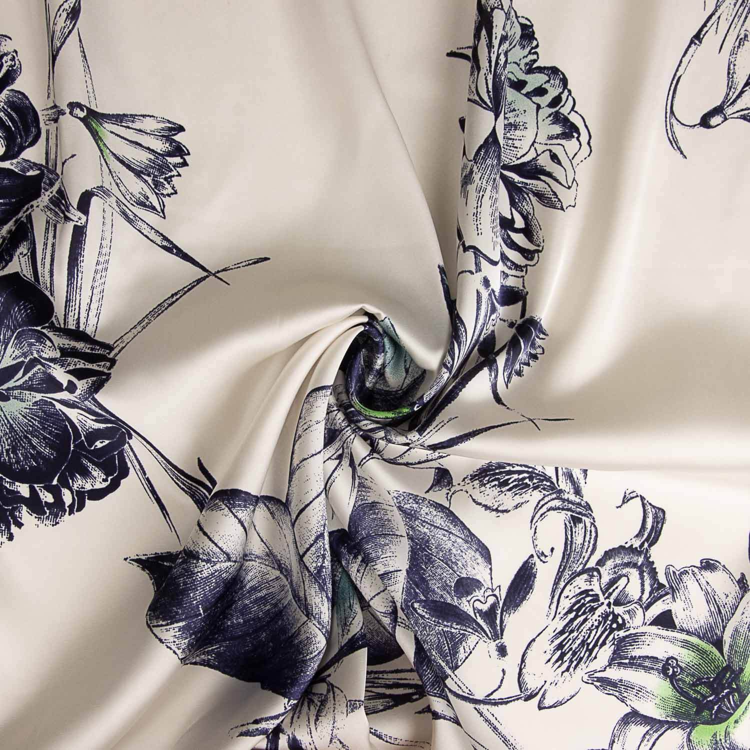 Satin de polyester imprimé « Jardin nocturne » - Ribes y Casals