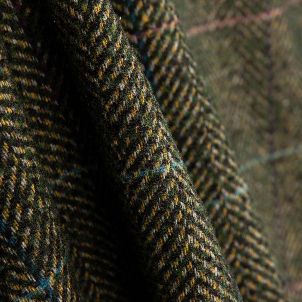 Tissu pour manteau à chevrons vert bouteille - Ribes y Casals