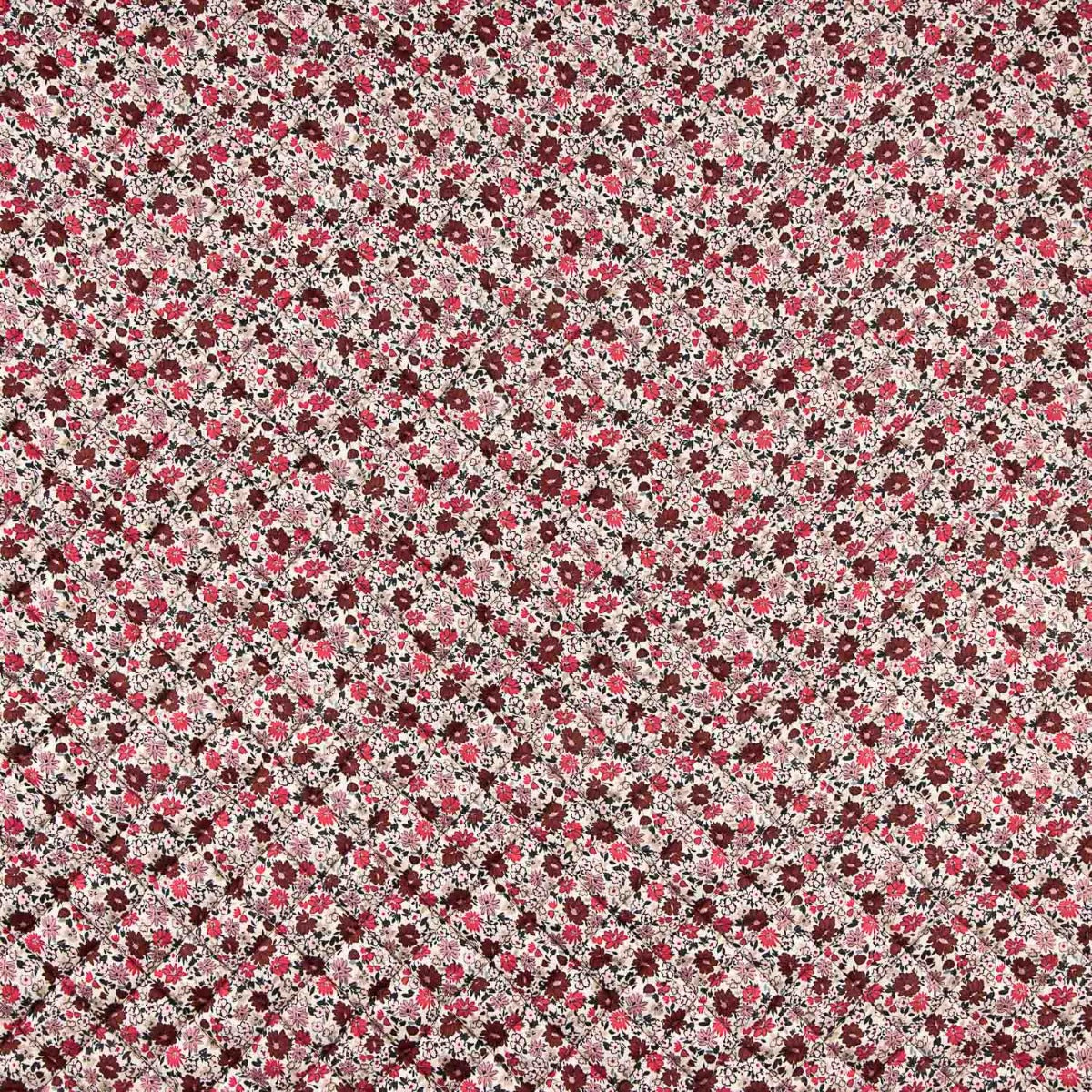 Coton matelassé Viyella – Fleurs cramoisies - Ribes y Casals