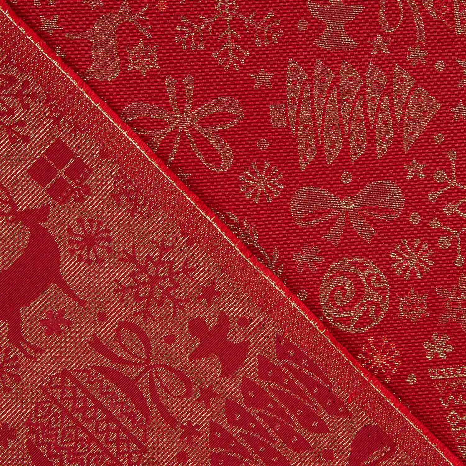 Toile Jacquard Noël Lurex Rouge - Ribes y Casals