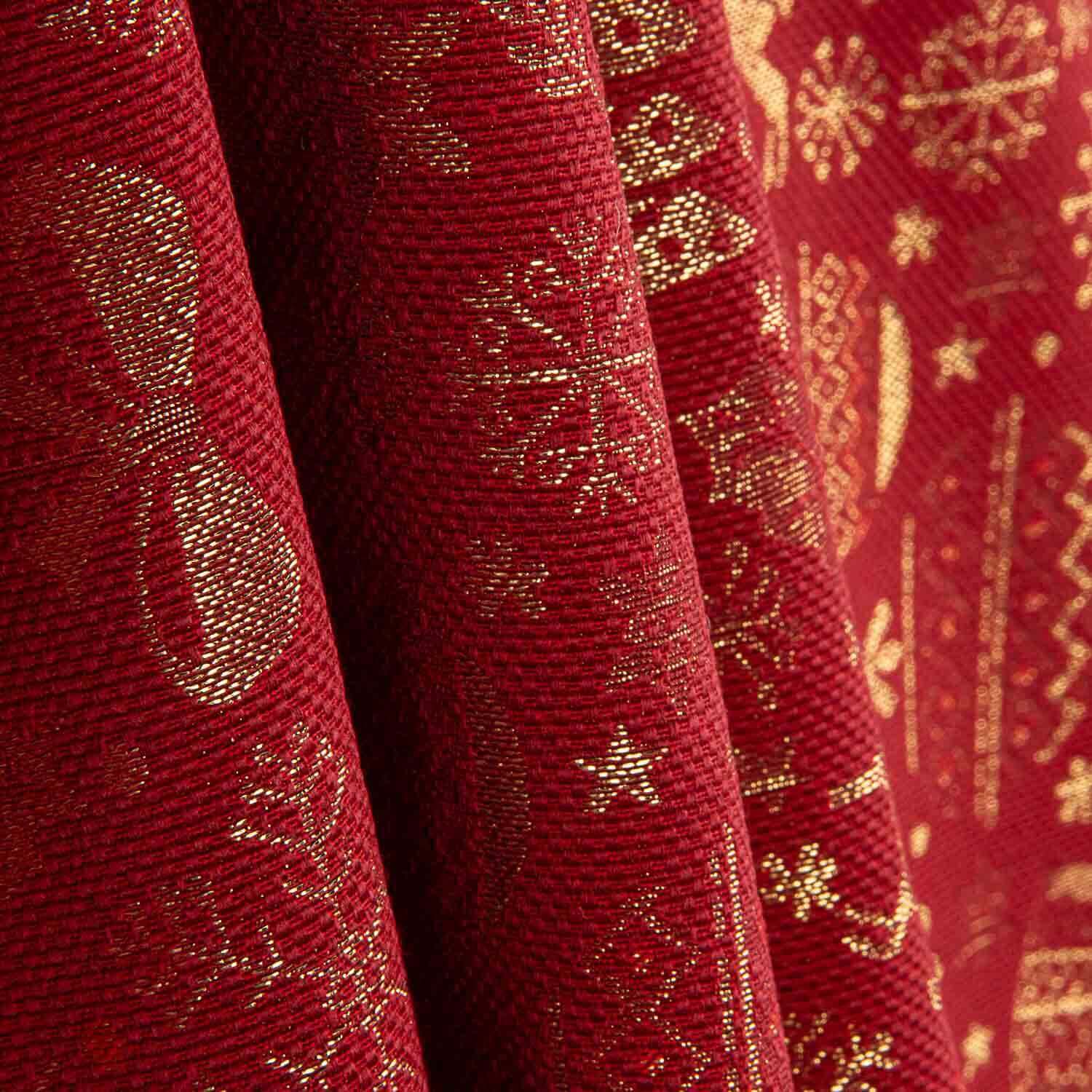 Toile Jacquard Noël Lurex Rouge - Ribes y Casals