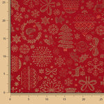 Toile Jacquard Noël Lurex Rouge - Ribes y Casals