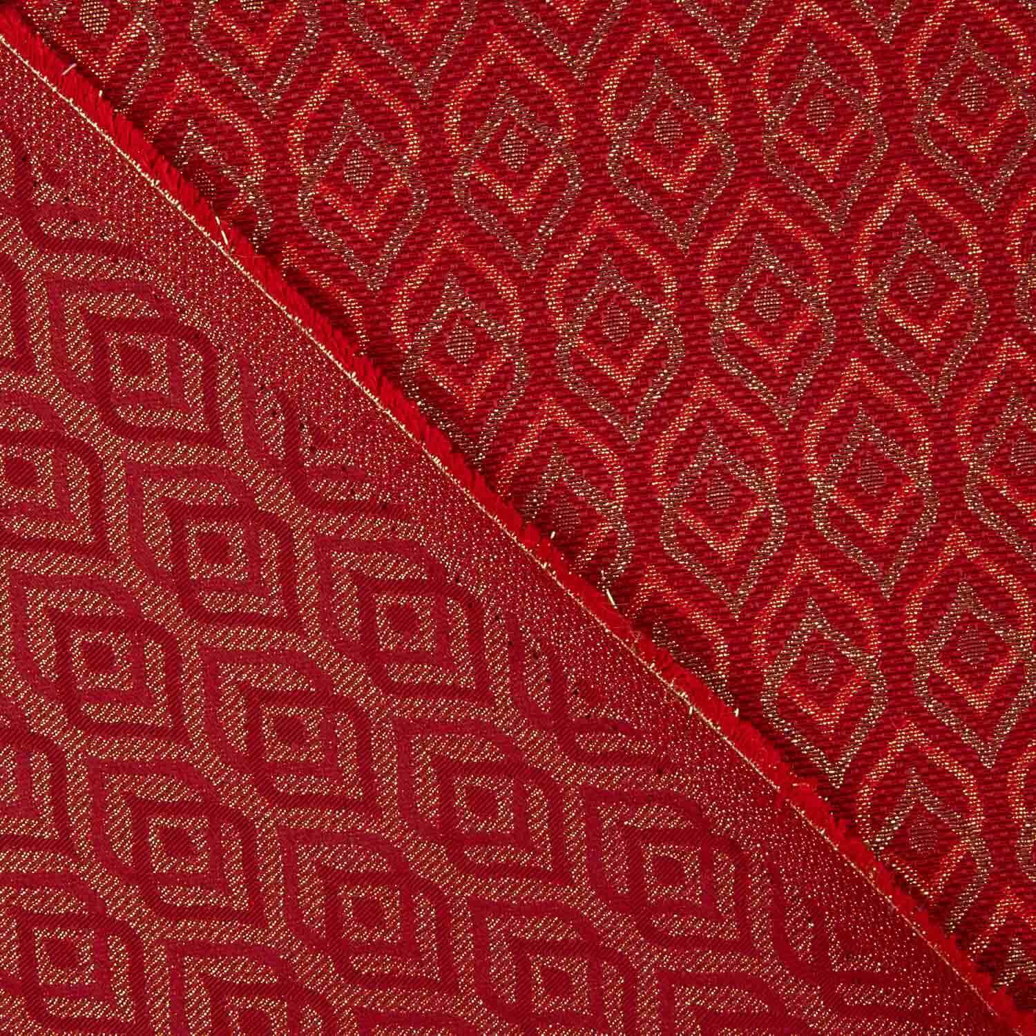 Toile Jacquard Lágrima Lurex Rouge - Ribes y Casals