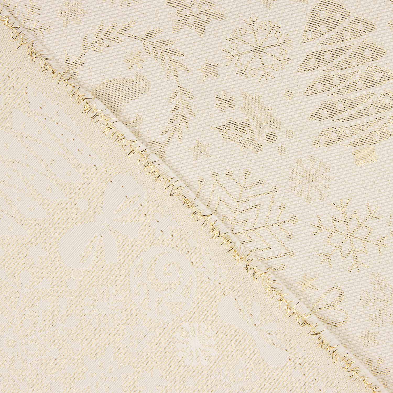 Toile Jacquard Noël Lurex Écru - Ribes y Casals