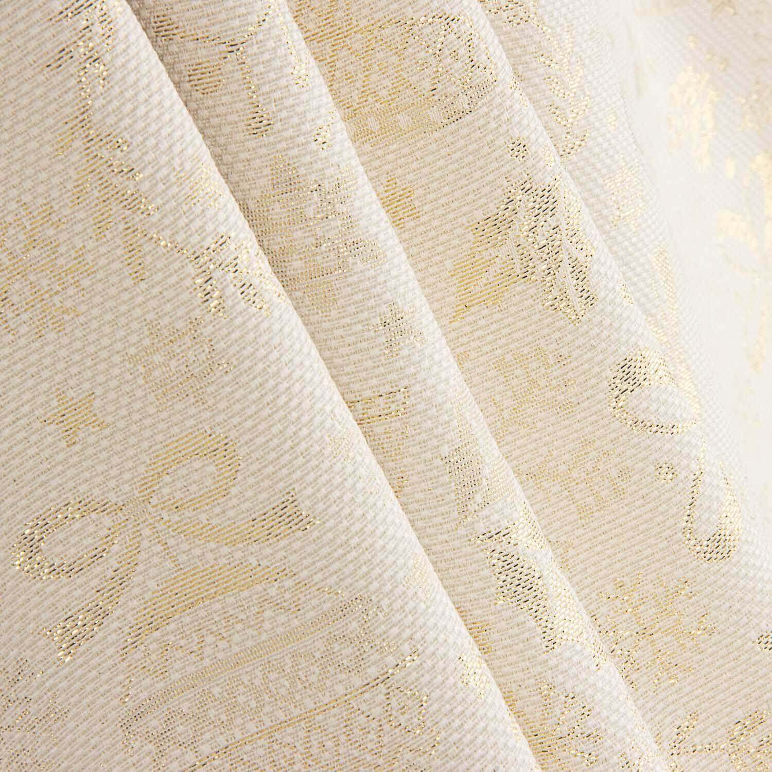 Toile Jacquard Noël Lurex Écru - Ribes y Casals