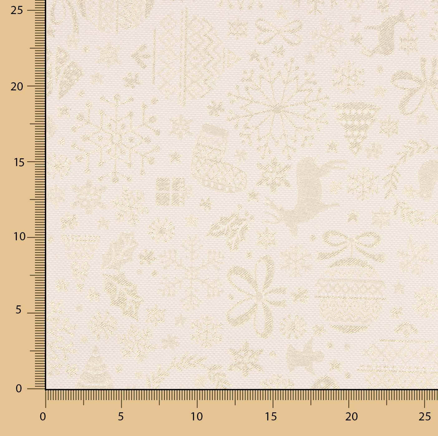 Toile Jacquard Noël Lurex Écru - Ribes y Casals