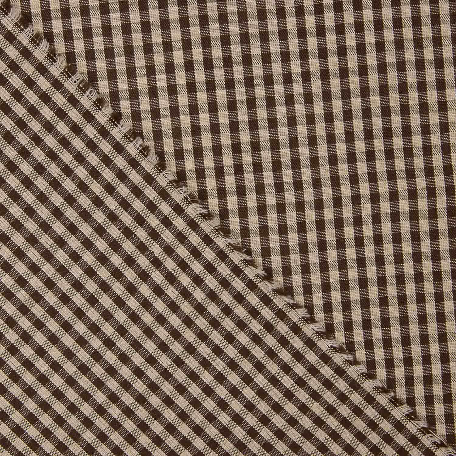 Coton Vichy Marron-Camel - Ribes y Casals