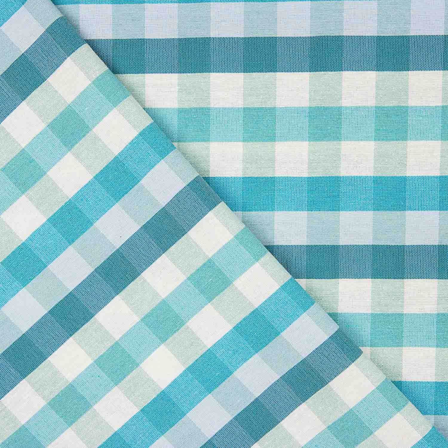Toile fine à carreaux bleu-vert - Ribes y Casals