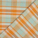 Toile fine à carreaux orange et menthe - Ribes y Casals