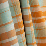 Toile fine à carreaux orange et menthe - Ribes y Casals