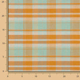 Toile fine à carreaux orange et menthe - Ribes y Casals
