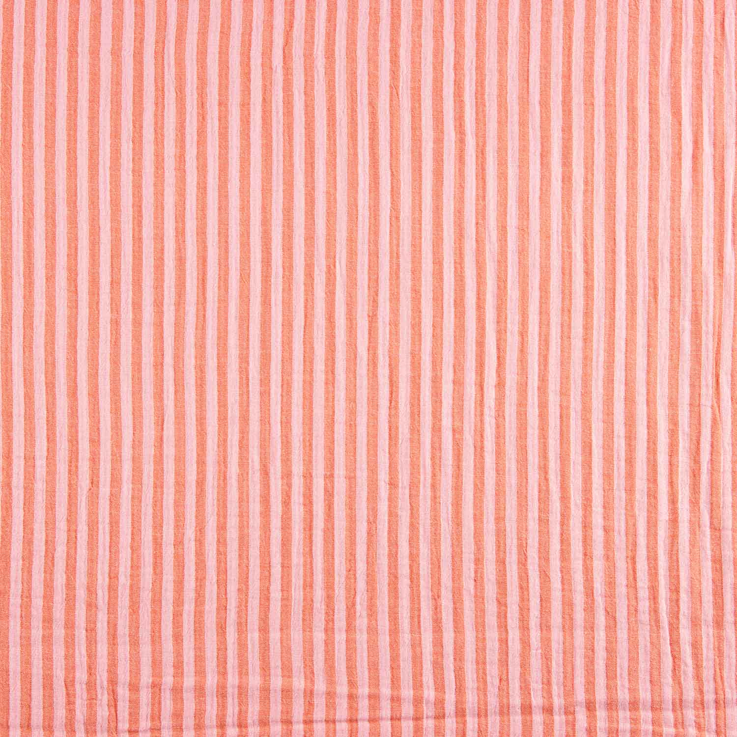 Mousseline double gaze rayée bicolore rouge - Ribes y Casals