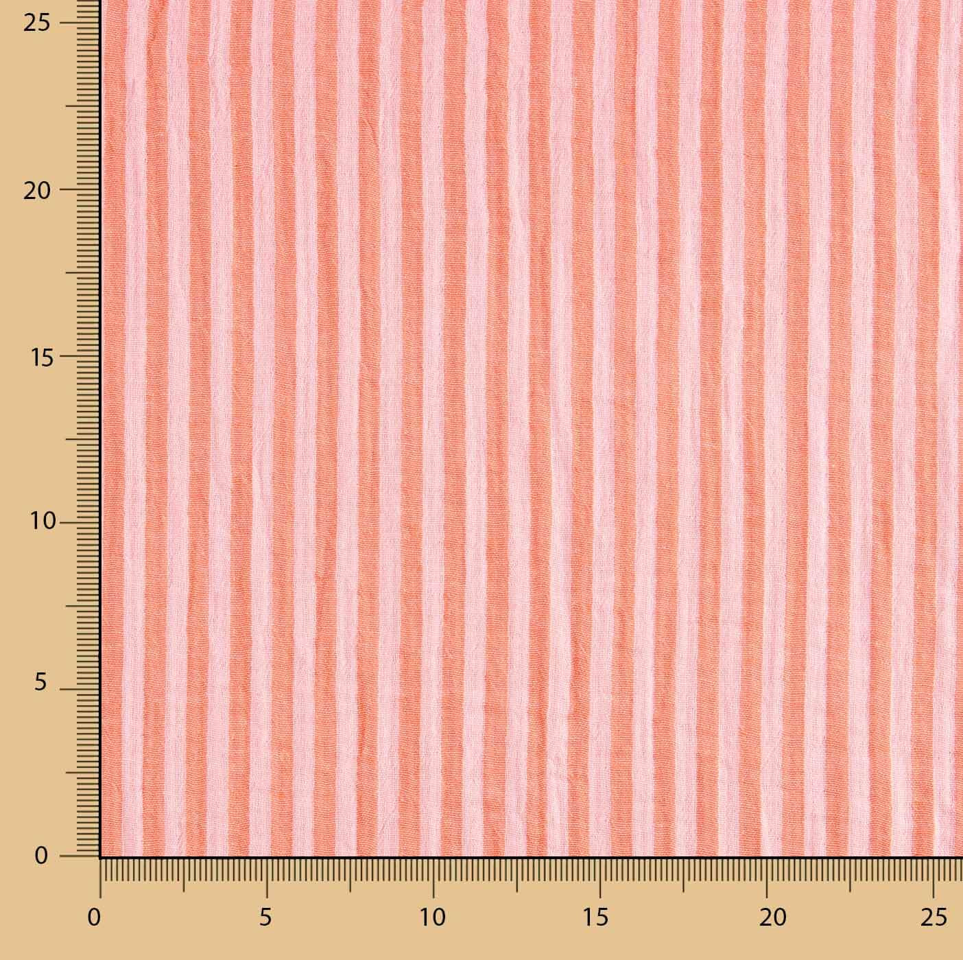 Mousseline double gaze rayée bicolore rouge - Ribes y Casals
