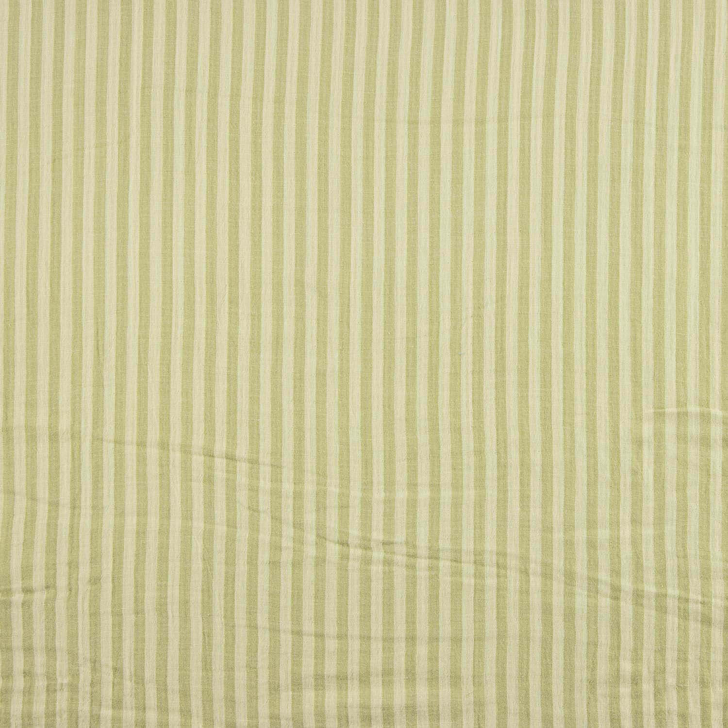 Mousseline double gaze rayée bicolore verte - Ribes y Casals
