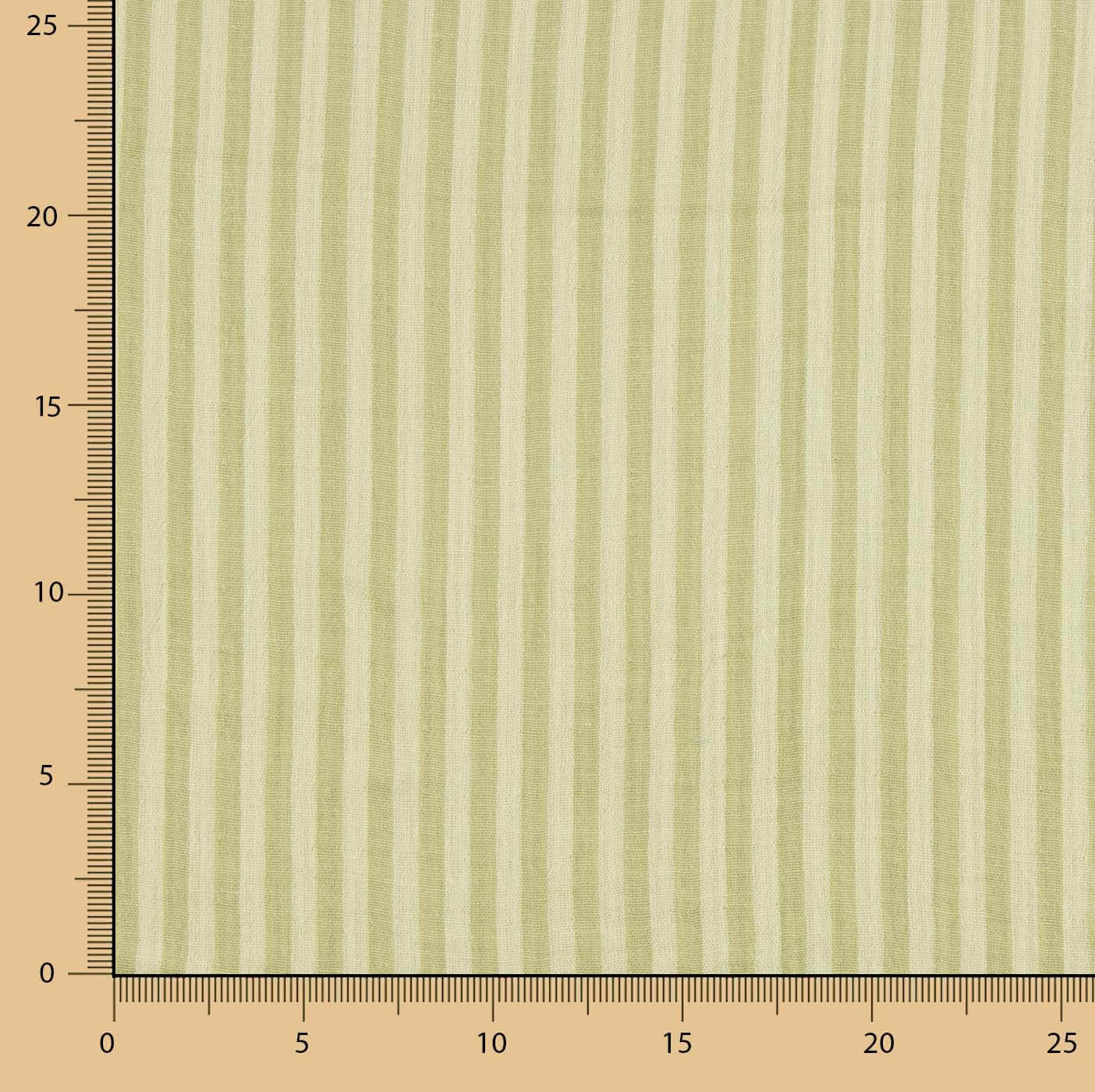 Mousseline double gaze rayée bicolore verte - Ribes y Casals