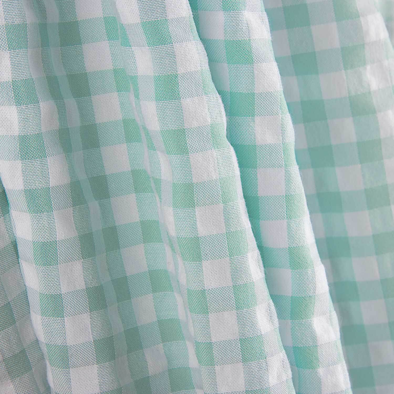 Seersucker à carreaux Vichy vert doux - Ribes y Casals